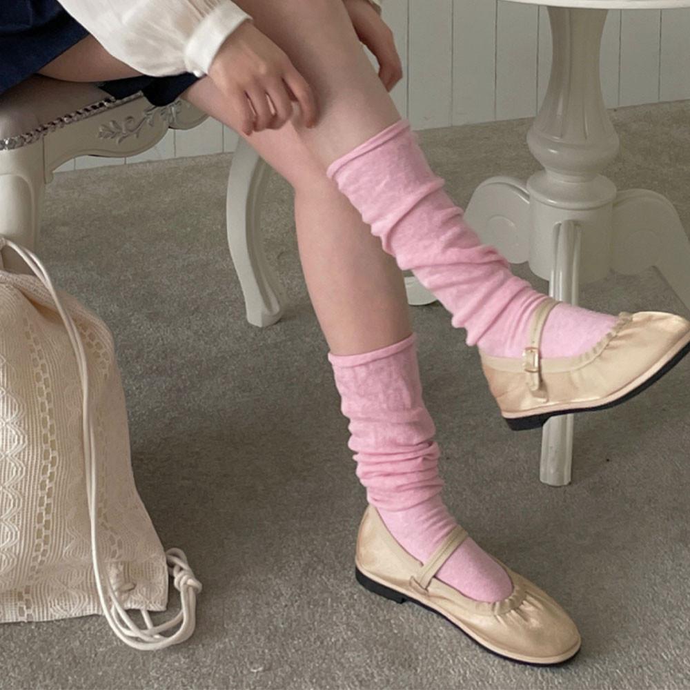 프리 루즈 시스루 미디 삭스 4color /발목양말/여름양말