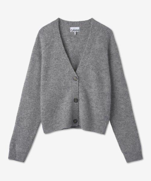 브이넥 니트 가디건 - 그레이 / K1842921