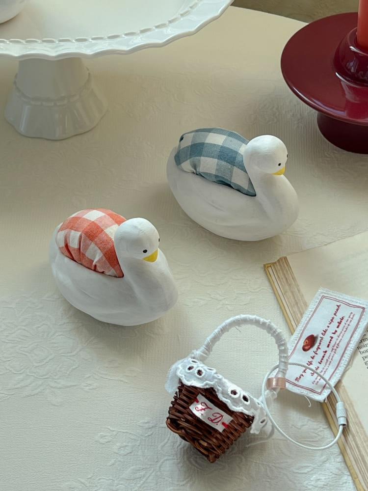 빈티지 유럽 오리 바늘꽂이 소품 트레이 바늘쿠션 핀쿠션