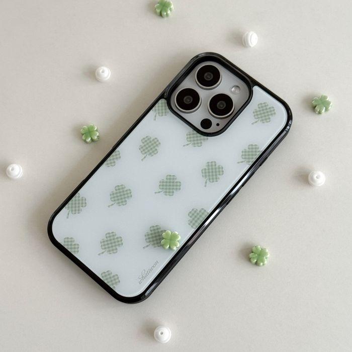 Check clover case (matcha)
