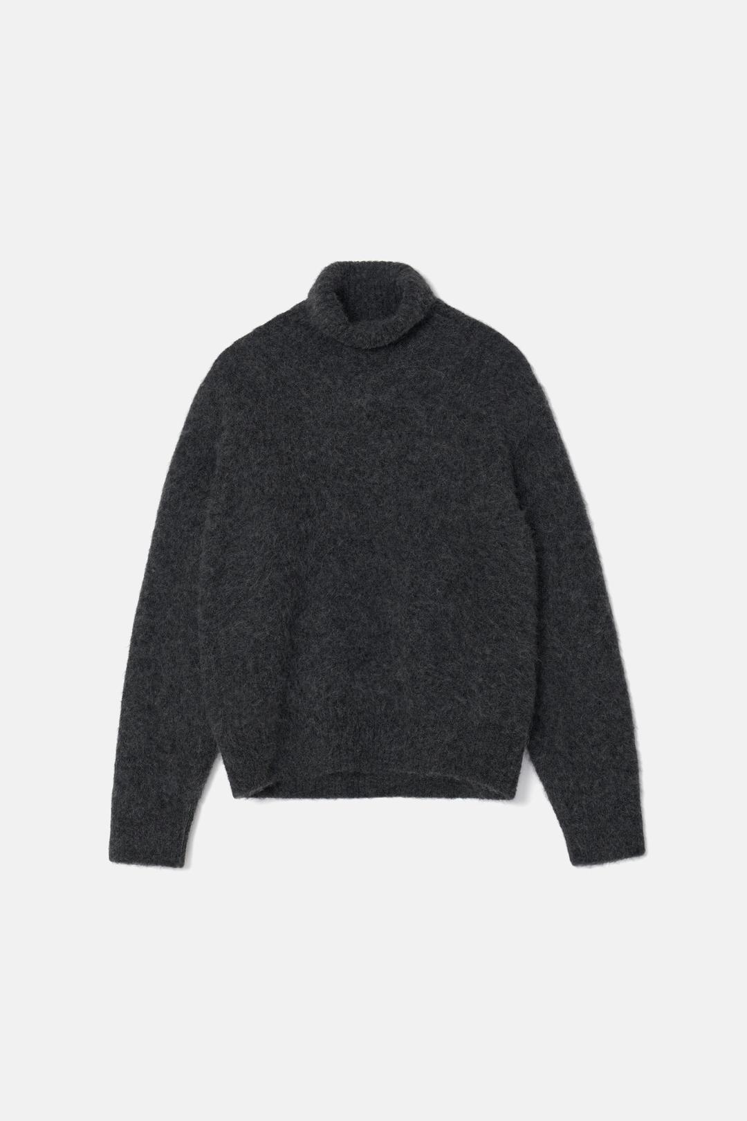 [우먼] 모헤어 릴렉스드 터틀넥 니트 그레이