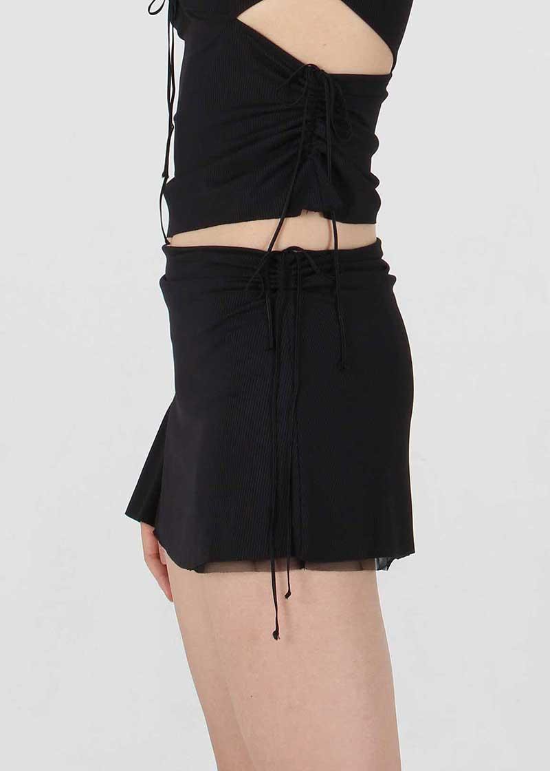 RUFFLE STRING MICRO SKIRT (2color)