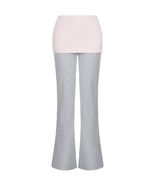 [그레이 당일발송] [MADE] 쥬얼 큐빅 폴딩 부츠컷 트레이닝 팬츠