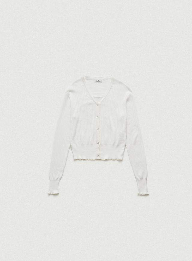 Ivory Cotton Eyelet Knit Cardigan Ensemble With Sleeveless Top [11월 중순 순차 배송]
