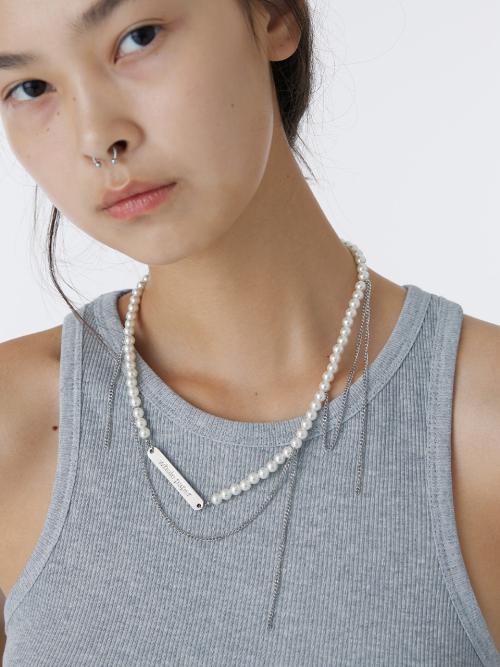 펄 컷아웃 체인 네크리스