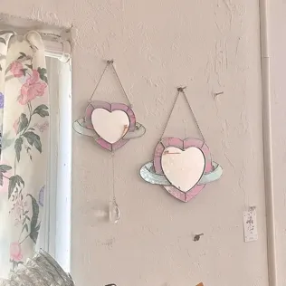 [핸드메이드] 하트행성 스테인드글라스 거울+썬캐쳐