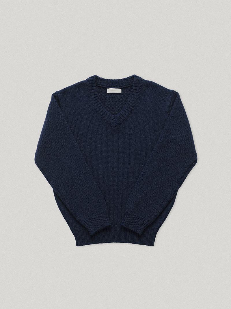 Boe V Neck Knit Navy (2nd)