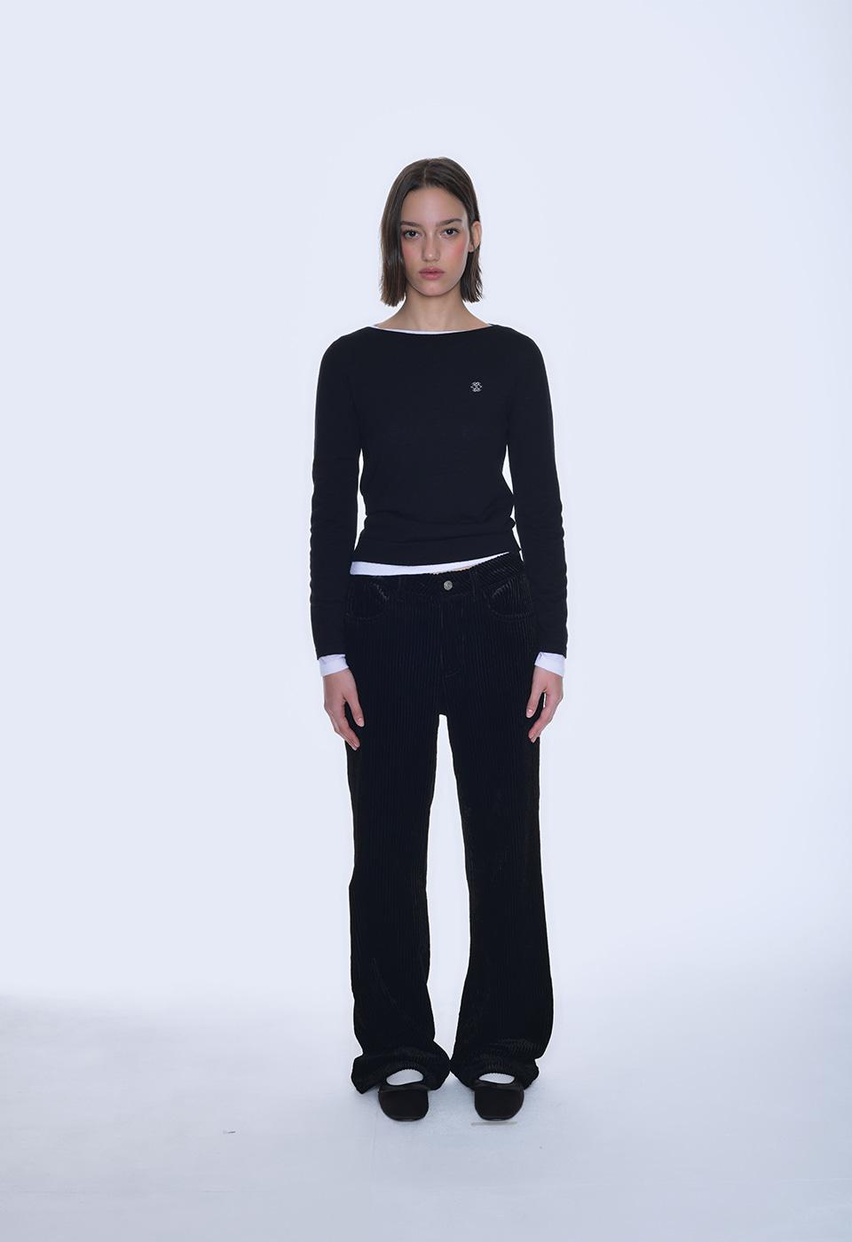 KAI SUSTAINABLE ITALY VELVET PANTS (BLACK)