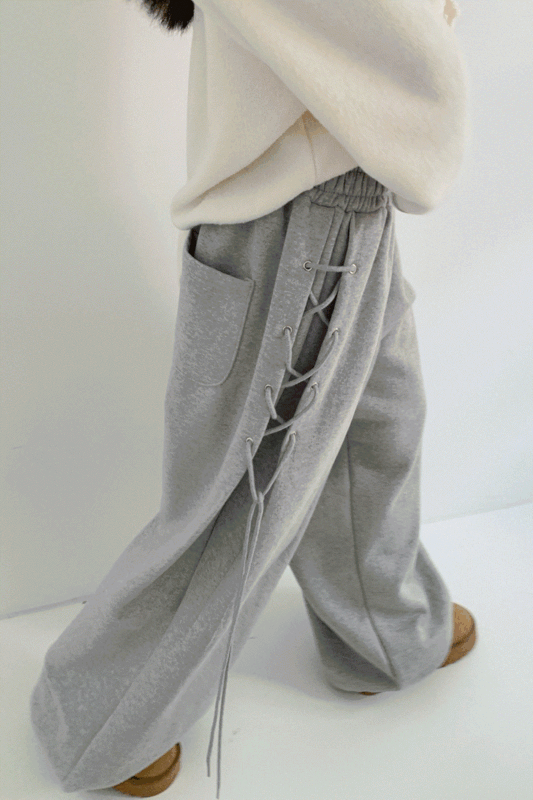 side eyelet sweatpants (2color)