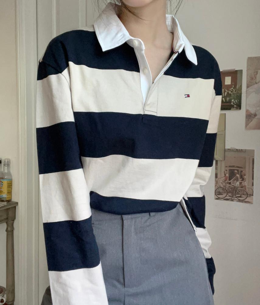 타미힐피거 보이즈 스트라이프 럭비티