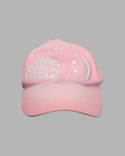 SMILE LOGO WASHED BALLCAP (PINK)