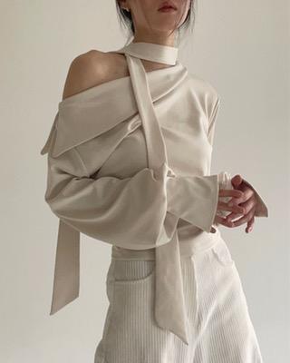 one off tie blouse (3color)