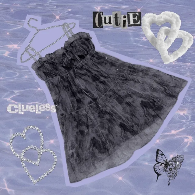 (유니크!)galaxy mini pearl dress