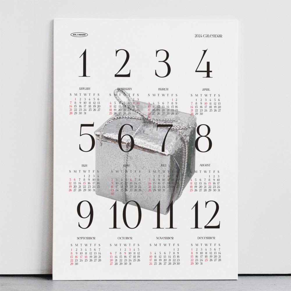 [2024] 선물 달력 포스터 캘린더 홈데코 카페 인테리어 벽 방 꾸미기