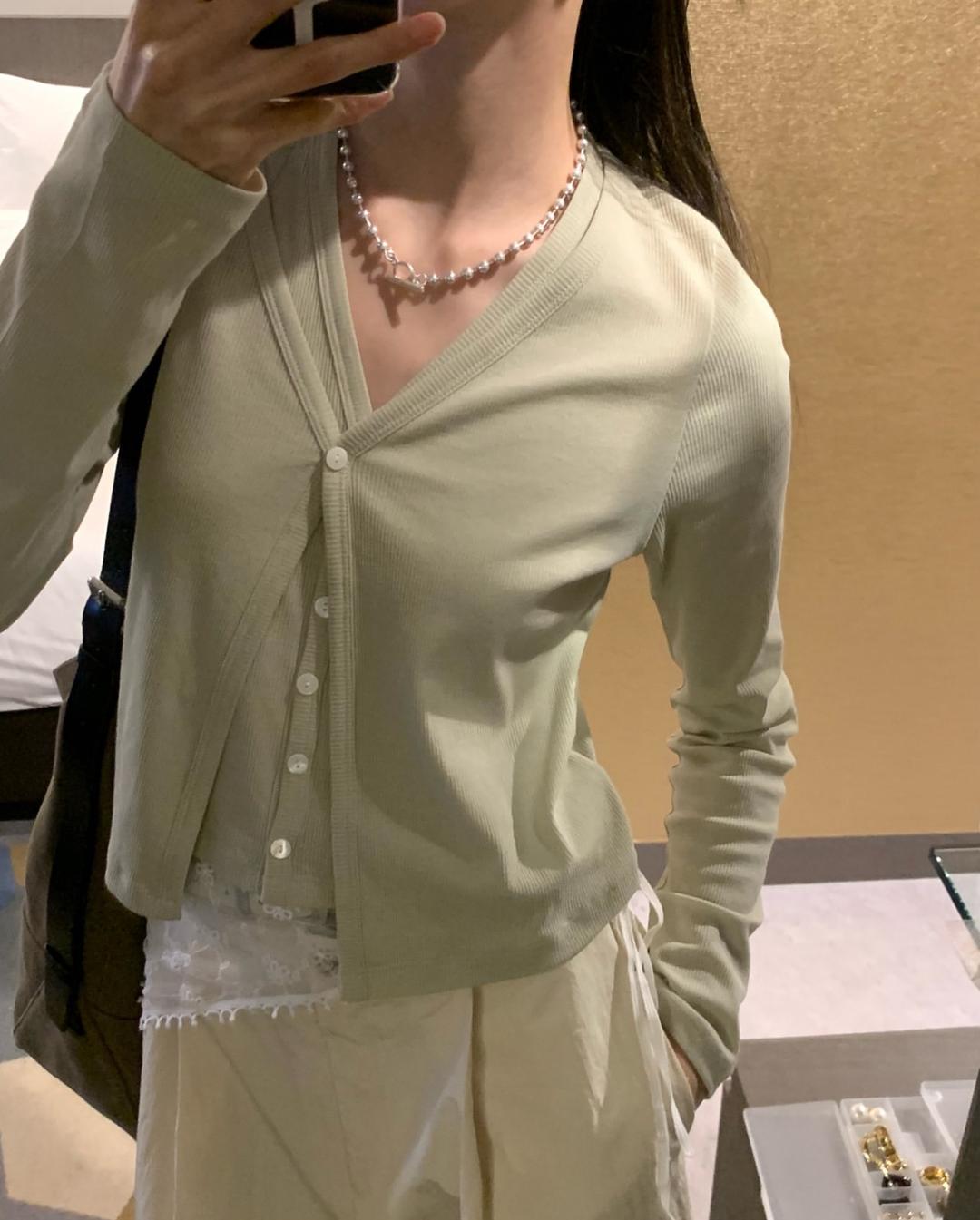 Florette Halter-neck Cardigan, Pale Mint (5c)