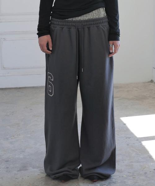 Check Layered 96 Wide 2way Jogger - Charcoal