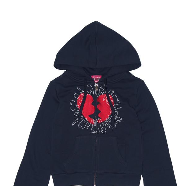 Broken Heart zip-up hoodie NAVY