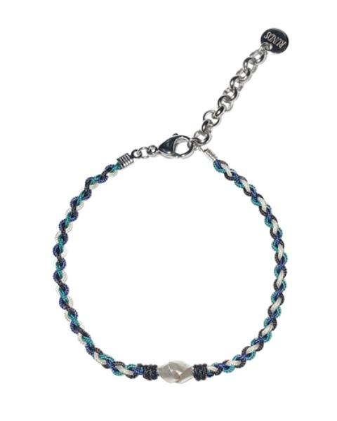 karen silver knot bracelet (green)
