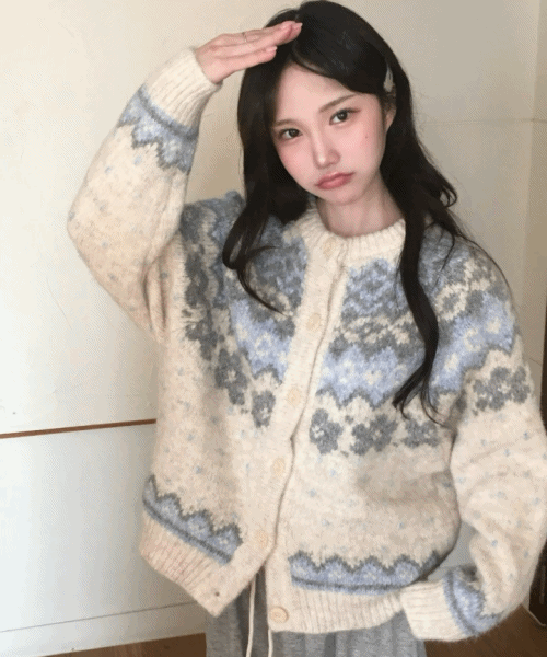 블루비 노르딕 니트 가디건 2color