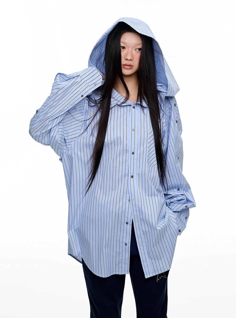 Removable Hood Long Sleeve Shirt