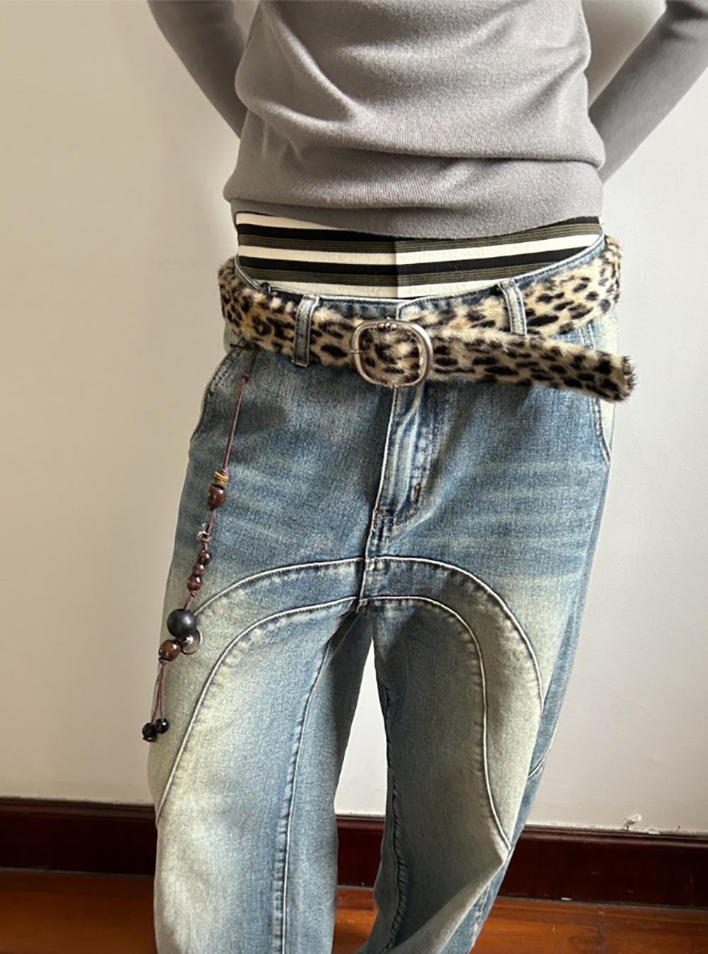 Leopard Gradient Fur Belt