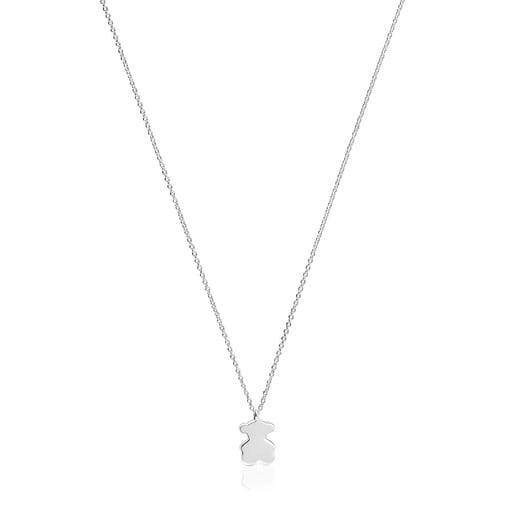Collar corto de plata y motivo oso Sweet Dolls