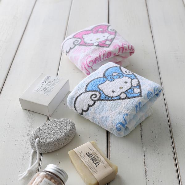 헬로키티 천사나염 38X78CM 105G  어린이 행사 선물 답례품 인쇄 자수 모두 가능
