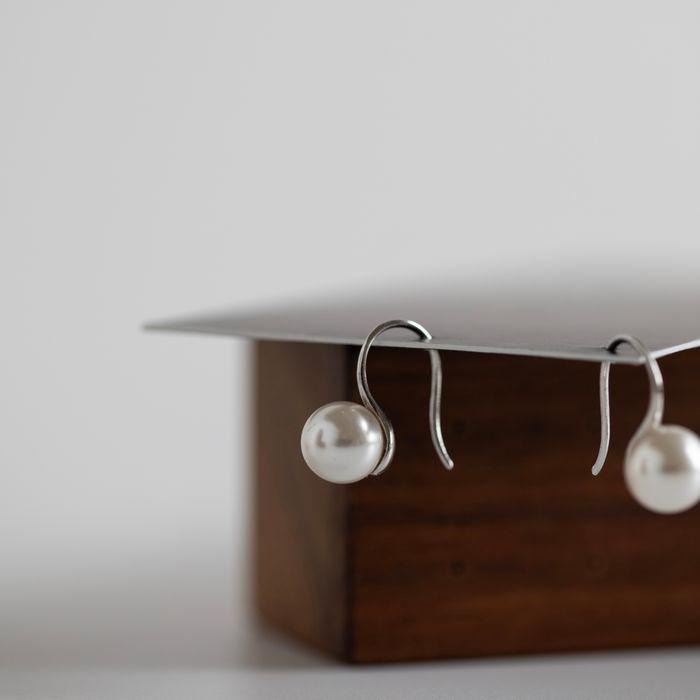silver 925_hook pearl earrings