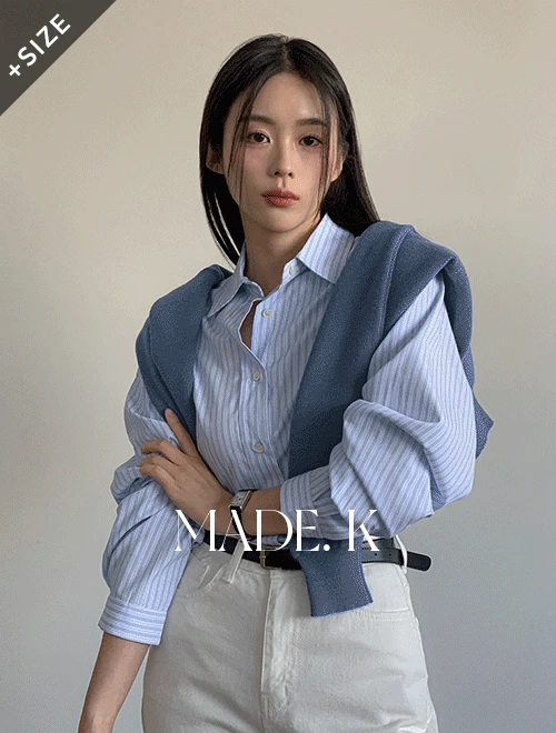 [자체제작/오늘출발/S-XL]#봄🌷 베로나 데일리 스트라이프 셔츠 (데일리룩/하객룩/출근룩/오버핏셔츠/스트라이프셔츠)