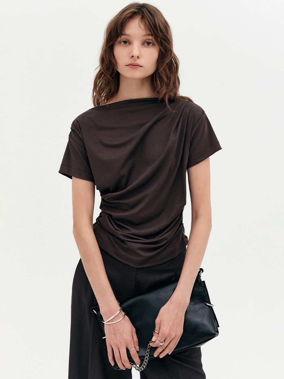 룩캐스트 시아 텐셀 드레이프 티셔츠 / SIA TENCEL DRAPED T-SHIRT_3colors