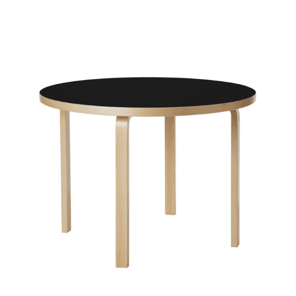 아르텍 알토 원형 테이블 90A (100cm) - 블랙 리놀륨 - bibliotheque