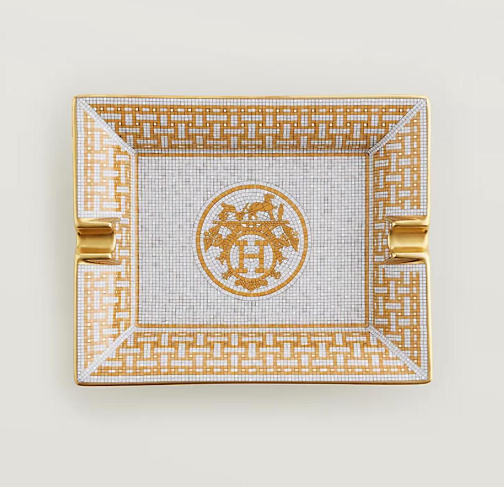 에르메스 모자이크 오 24 골드 애쉬 트레이 / HERMES Cendrier Mosaïque au 24 or