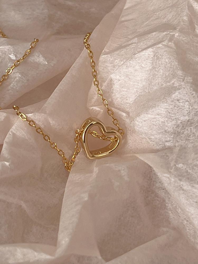 925실버 파르엘 하트 펜던트 체인 목걸이 (2color)