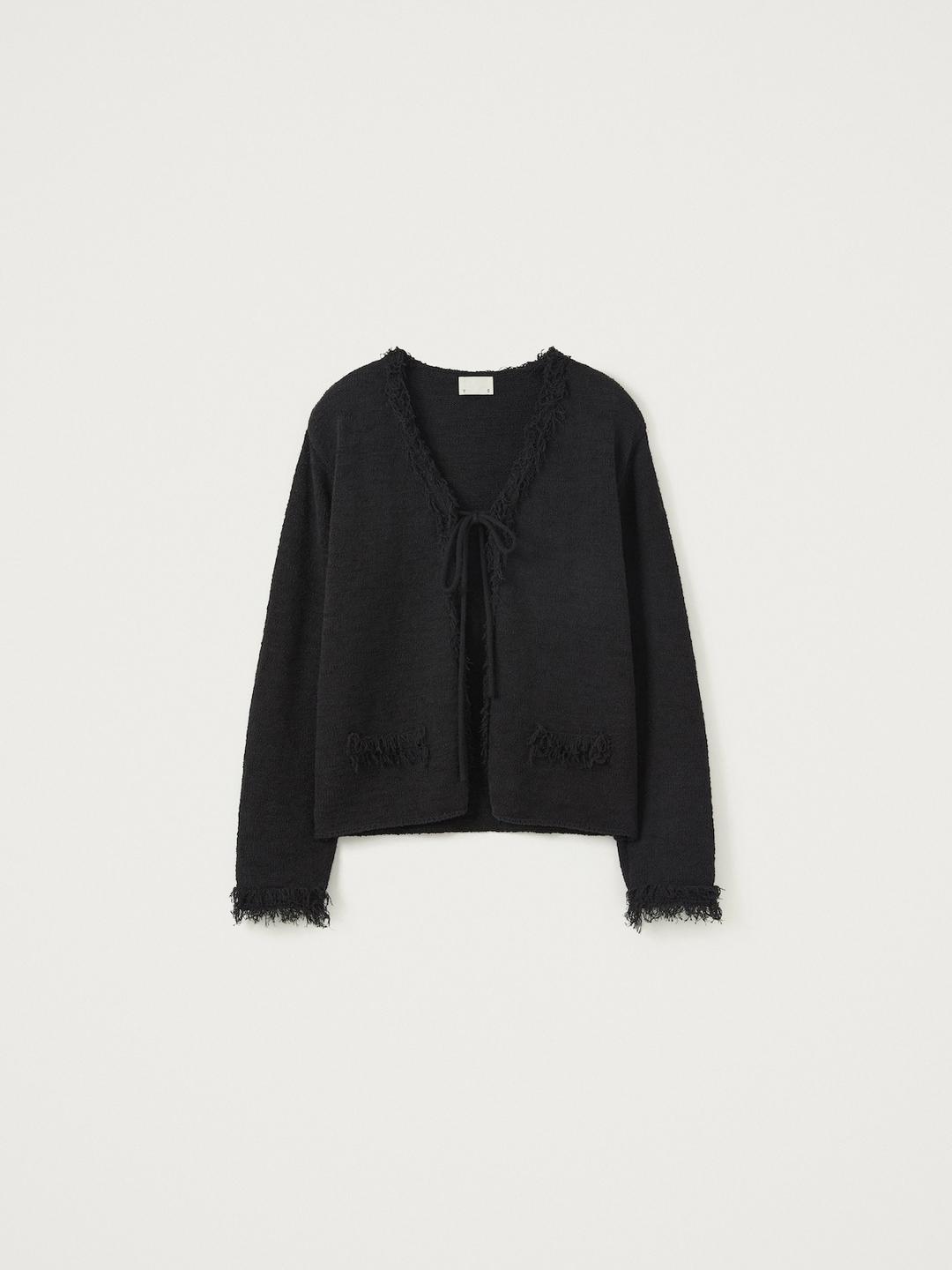 [4월 30일 배송 예정] Fringe Open Cardigan, Black