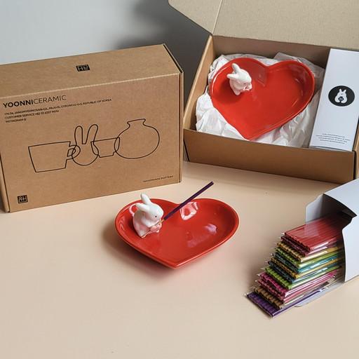 토끼인센스홀더(하트) + 스틱1세트증정구성!