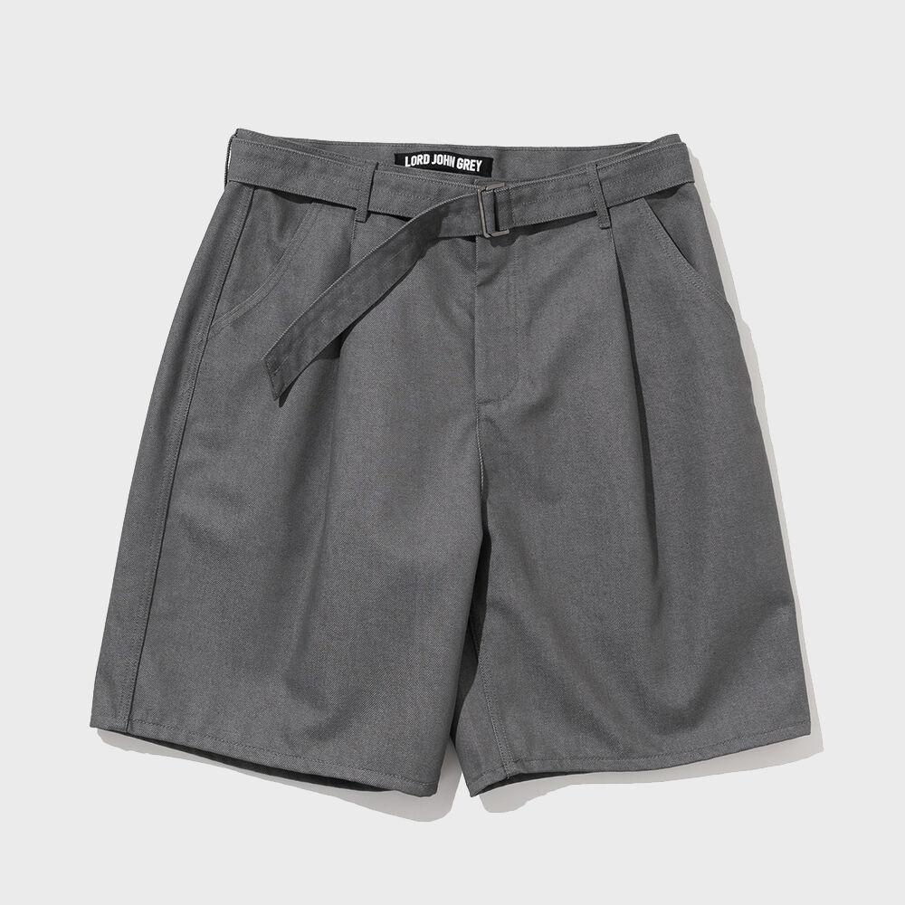 fair belted denim shorts grey