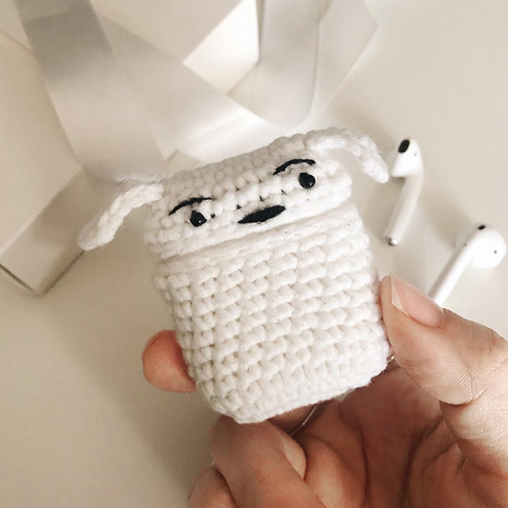 짱구 흰둥이 핸드메이드 에어팟 니트 케이스