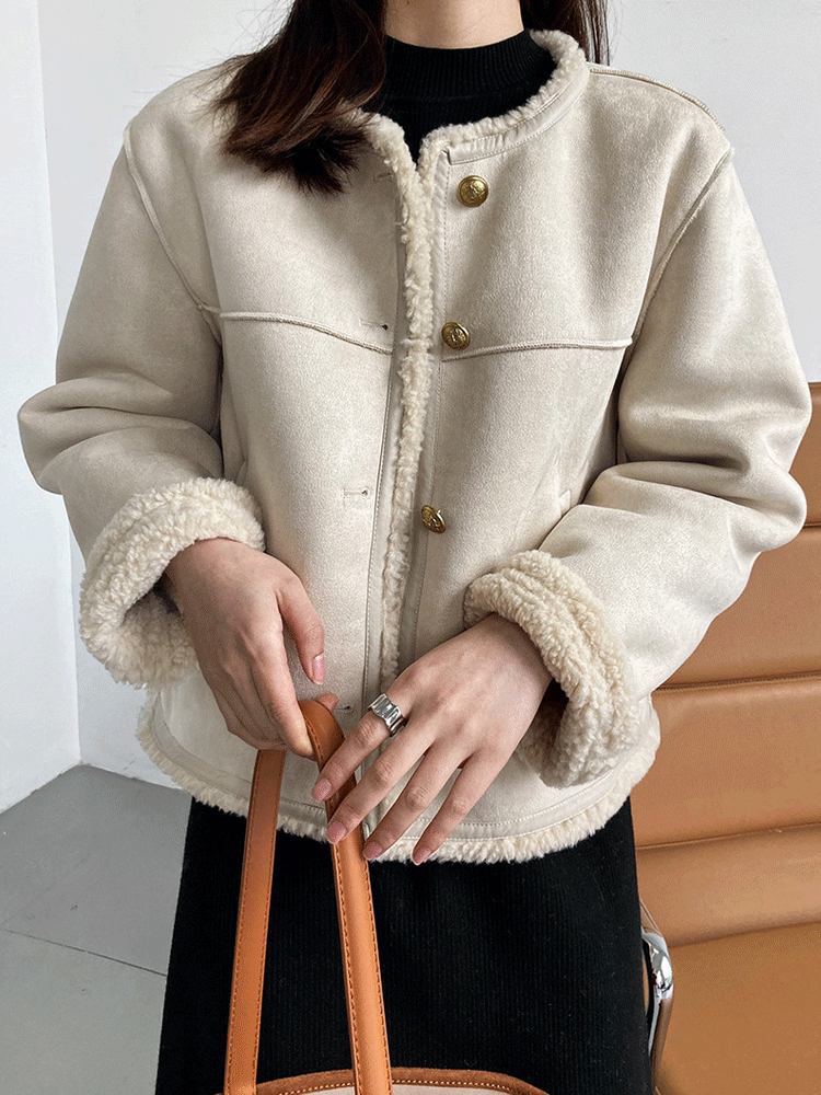 [SALE] 노카라 스웨이드 털자켓