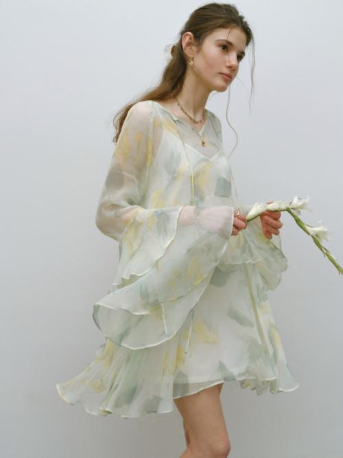 시폰 브리즈 시어 미니원피스 세트