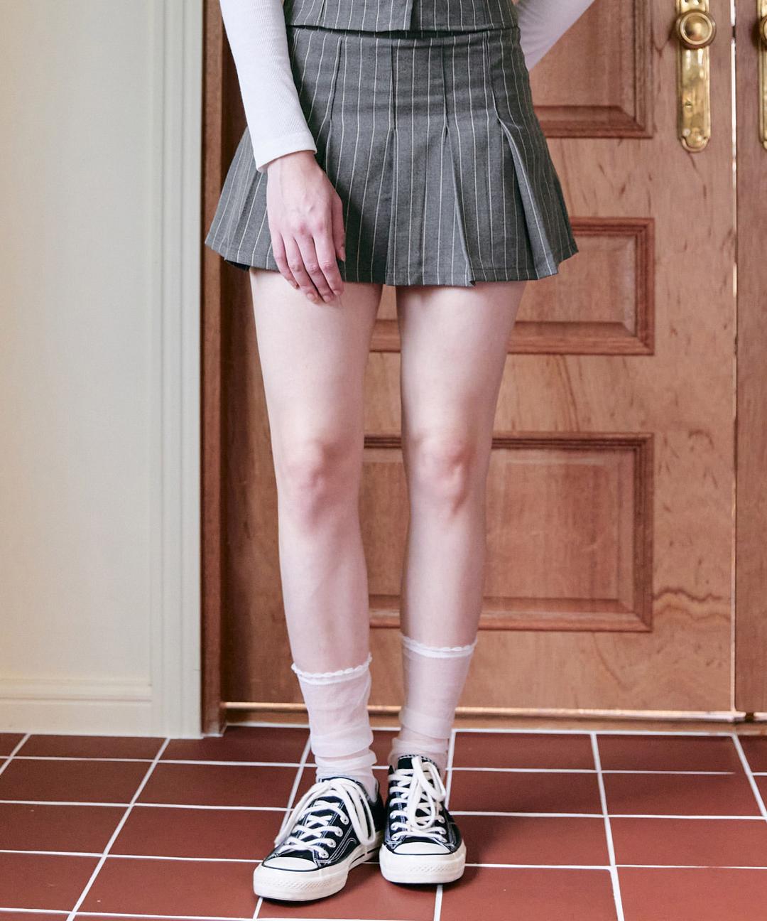 클라라 플리츠 미니 스커트 [GREY]