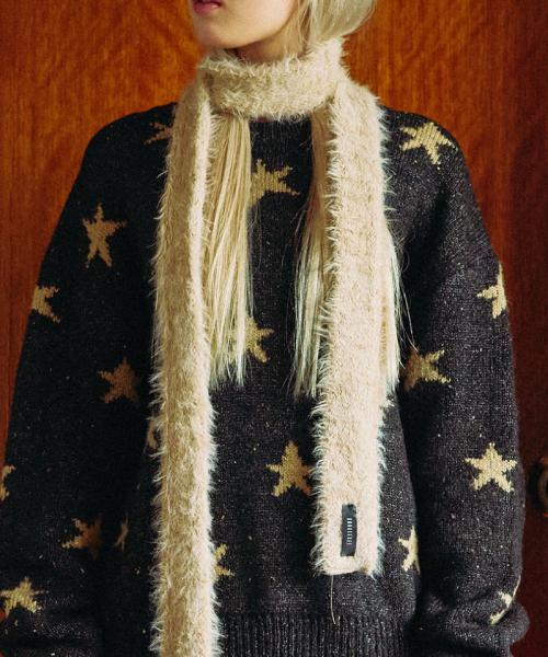 투웨이 별 자가드 니트 (블랙/베이지)