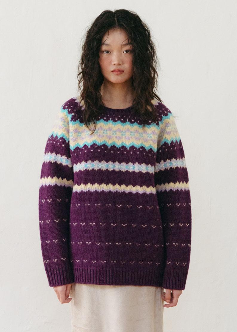 NOEL JACQUARD SWEATER - PURPLE