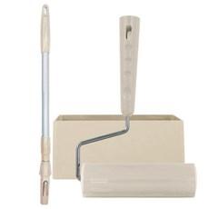 리드탑 물로 씻어쓰는 반영구 돌돌이 실리콘 롤 크리너 베이지 2단연결봉 세트