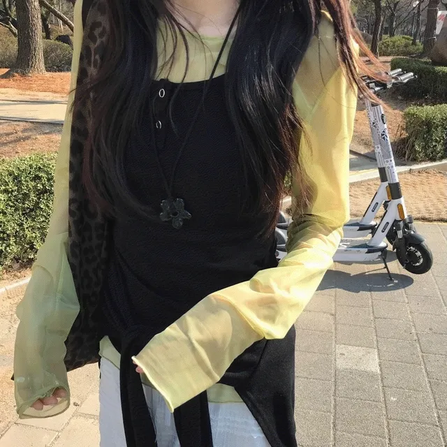 (❤️Best/코디주문폭주) 메쉬 시스루 레이어드 유넥 여름 이너티셔츠