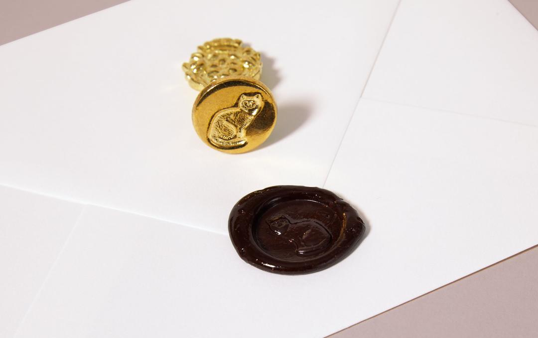 Brass Wax Seal Stamp - Cat