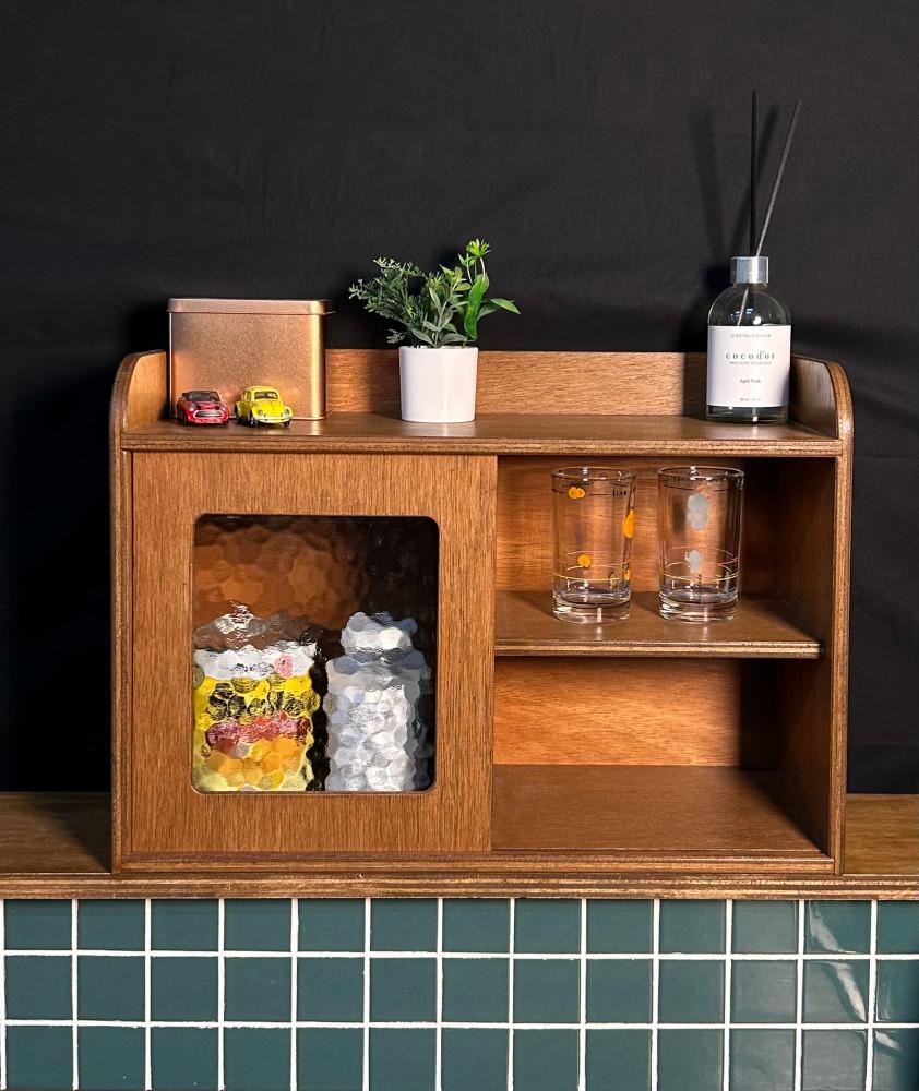 할머니 부엌 찬장 엔틱 미니 홈카페수납장 빈티지 주방수납장