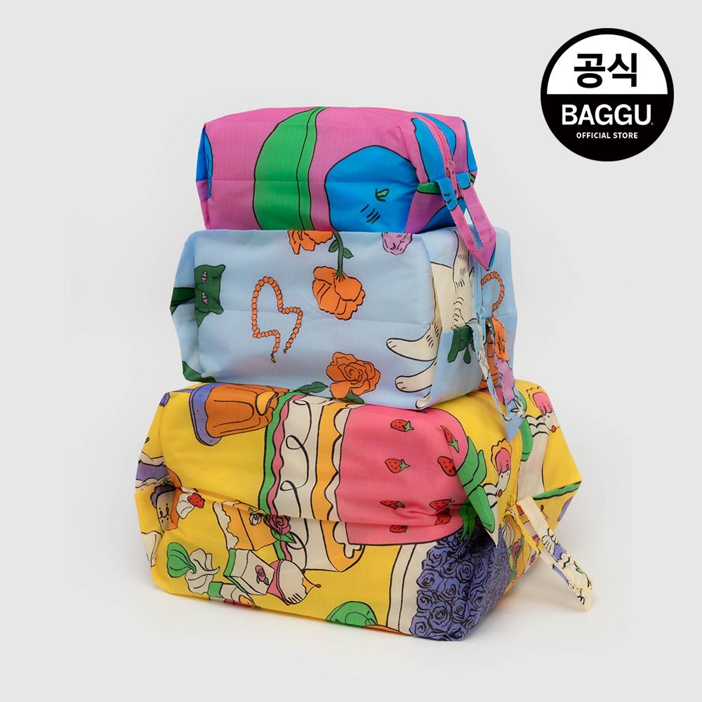 BAGGU 바쿠 3D 파우치 3SET 집 셋 스틸 라이프