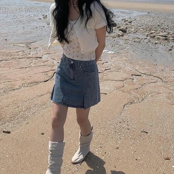 요미 하이틴 데님 미니 스커트