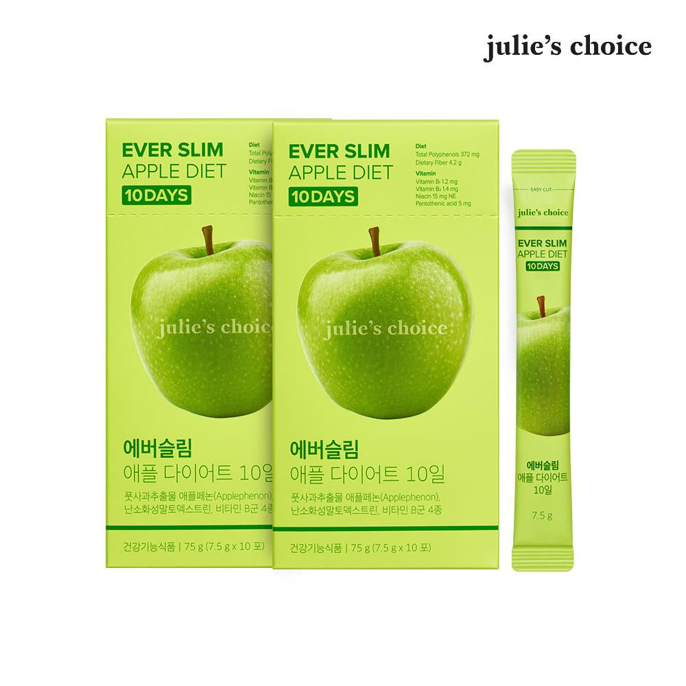 줄리스초이스 맛있게 빠지는 에버슬림 애플 다이어트 10일 2박스