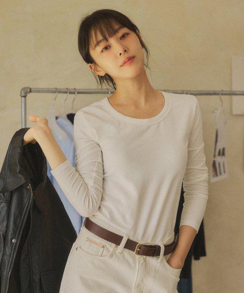 SITP5119 스쿱넥 코튼 텐션 티셔츠_Ivory